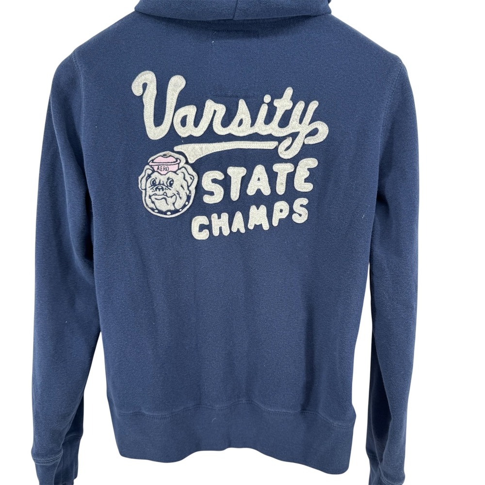 Aeropostale‎ Hoodie Womens XL Navy Varsity State Champs Y2K Henley Pullover